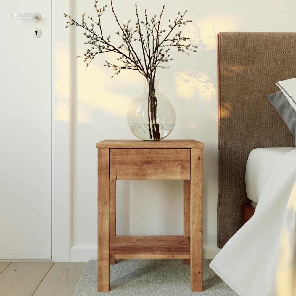 Sängbord TOMMY, oljad ek