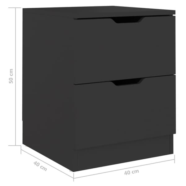 vidaXL Nattbord 2 stk svart 40x40x50 cm sponplate