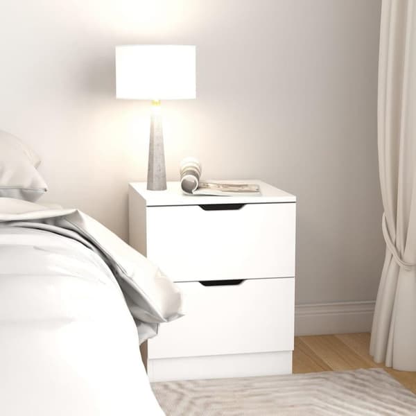 vidaXL sengeskabe 2 stk. 40x40x50 cm spånplade hvid