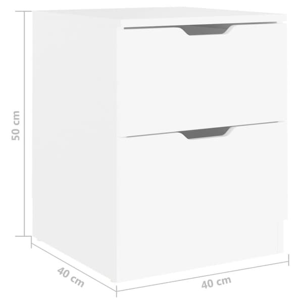vidaXL sengeskabe 2 stk. 40x40x50 cm spånplade hvid