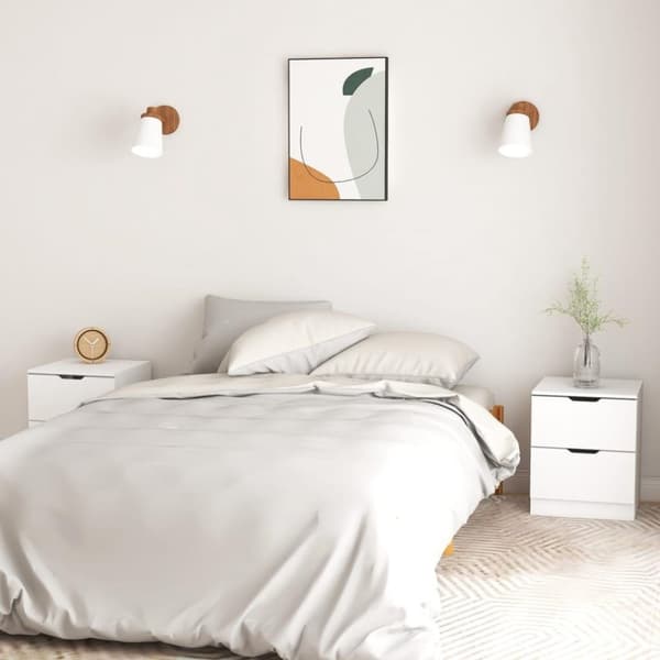 vidaXL sengeskabe 2 stk. 40x40x50 cm spånplade hvid