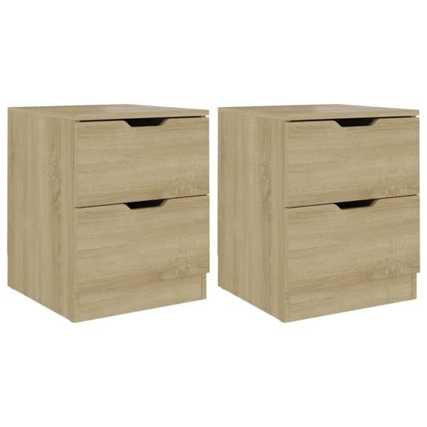 vidaXL sengeborde 2 stk. 40x40x50 cm spånplade sonoma-eg