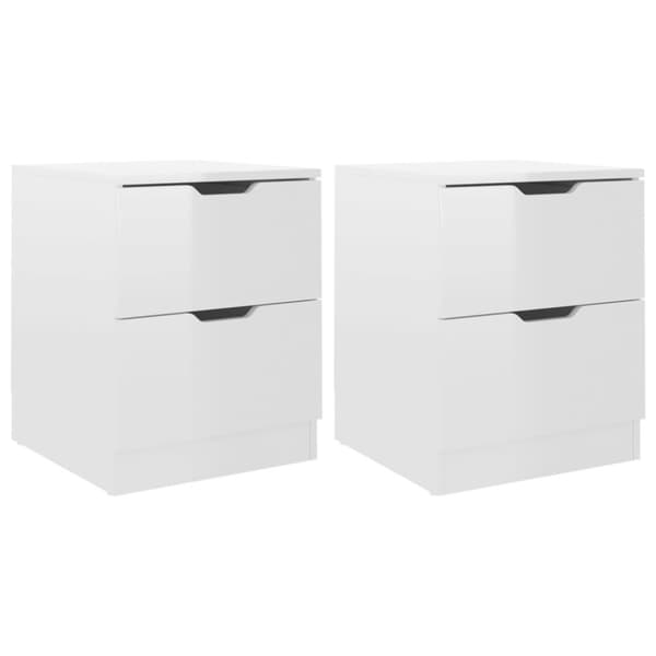 vidaXL sengeskabe 2 stk. 40x40x50 cm spånplade hvid højglans