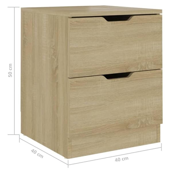 vidaXL sengeskab 40x40x50 cm spånplade sonoma-eg