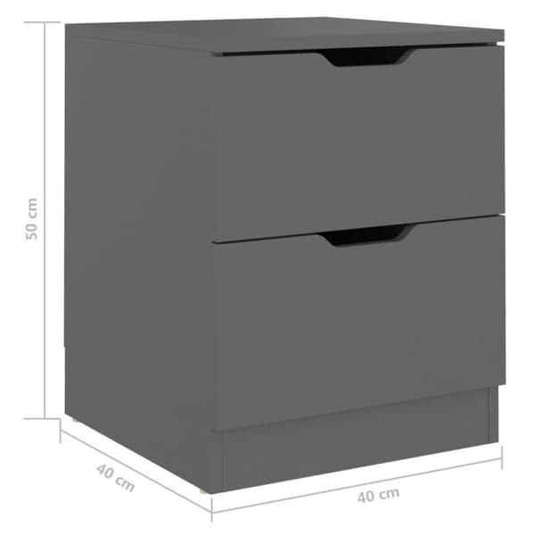 vidaXL sengeskab 40x40x50 cm spånplade grå