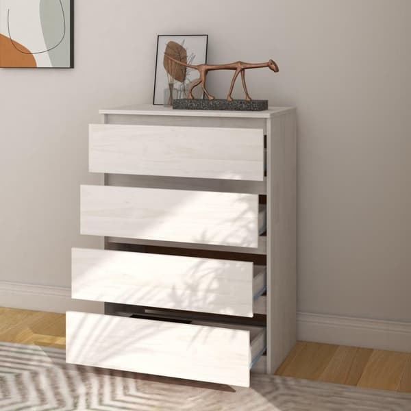 vidaXL Sidoskåp vit 60x36x84 cm massivt furuträ