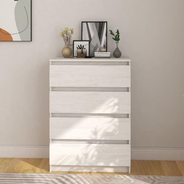 vidaXL Sidoskåp vit 60x36x84 cm massivt furuträ