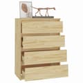Miniatyrbillede 4 af 10: vidaXL kommode 60x36x84 cm massivt fyrretræ