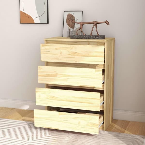 vidaXL kommode 60x36x84 cm massivt fyrretræ