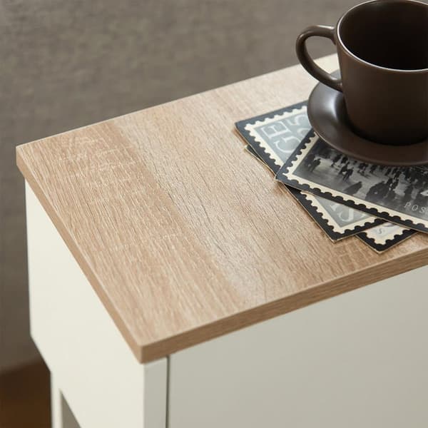 SoBuy Sidobord Förvaringsbord Soffbord Cafébord vit FBT111-WN