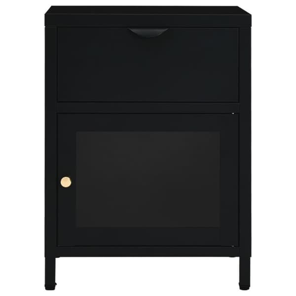 vidaXL natborde 2 stk. 40x30x54,5 cm stål og glas sort