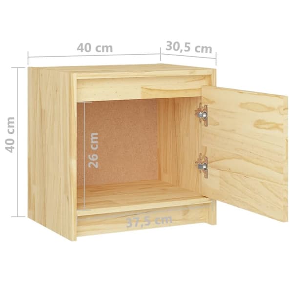 vidaXL Nattbord 2 stk 40x30,5x40 cm heltre furu