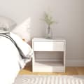 Miniatyrbild 3 av 10: vidaXL Sängbord 2 st 40x31x40 cm massiv furu vit