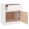 Miniatyrbild 7 av 11: vidaXL Sängbord vit 40x31x50 cm massiv furu