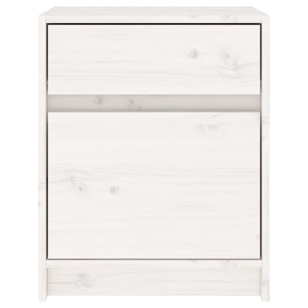 vidaXL Sängbord vit 40x31x50 cm massiv furu