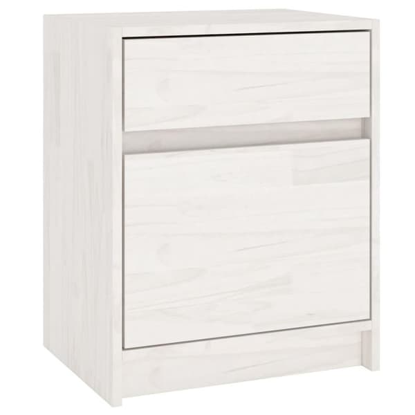 vidaXL Sängbord vit 40x31x50 cm massiv furu
