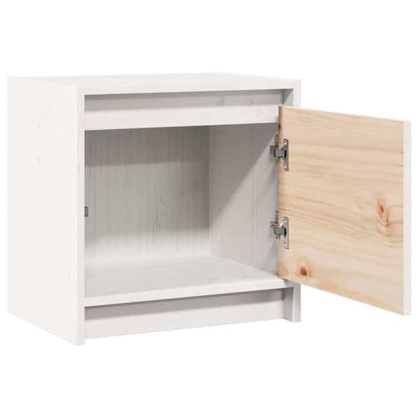 vidaXL Sängbord 2 st vit 40x30,5x40 cm massiv furu