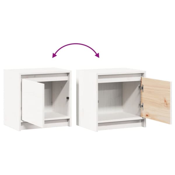 vidaXL Sängbord 2 st vit 40x30,5x40 cm massiv furu