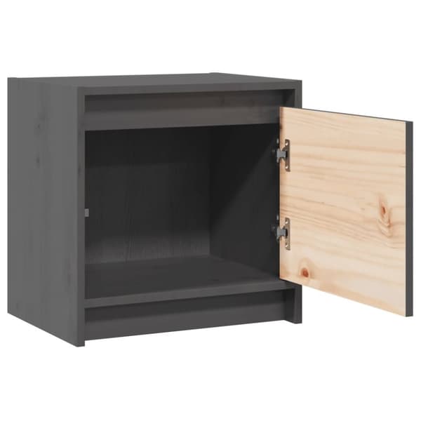 vidaXL Sängbord grå 40x30,5x40 cm massiv furu
