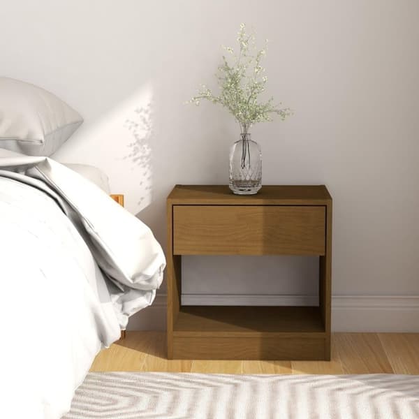 vidaXL Nattbord 2 stk 40x31x40 cm heltre furu honningbrun