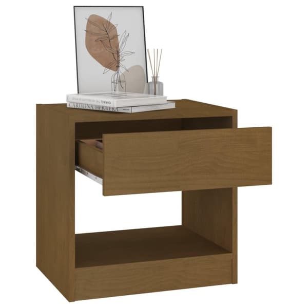 vidaXL Nattbord 2 stk 40x31x40 cm heltre furu honningbrun