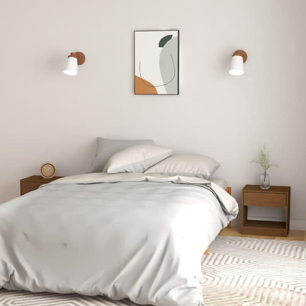 vidaXL Nattbord 2 stk 40x31x40 cm heltre furu honningbrun