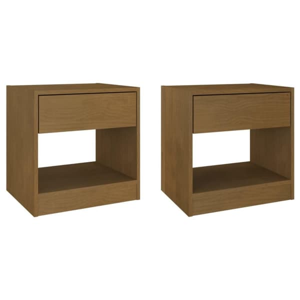 vidaXL Nattbord 2 stk 40x31x40 cm heltre furu honningbrun