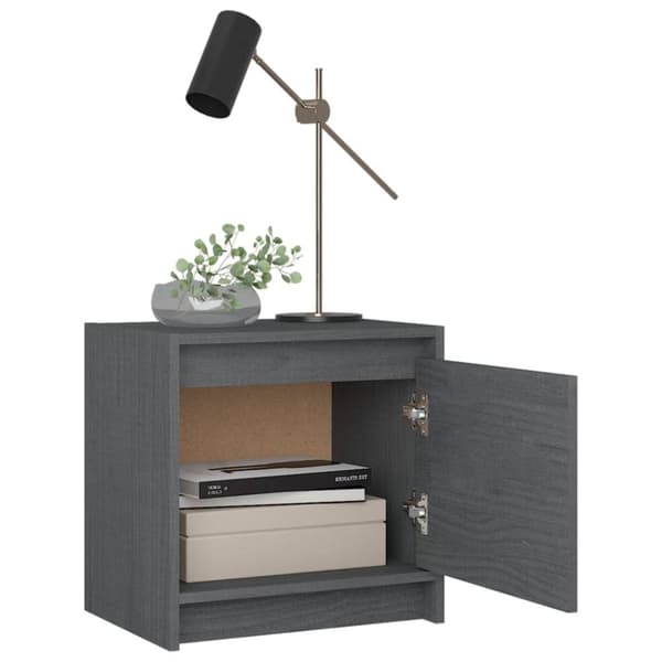 vidaXL sengeskabe 2 stk. 40x30,5x40 cm massivt fyrretræ grå