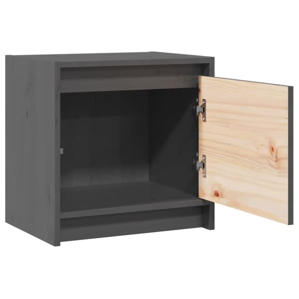 vidaXL sengeskabe 2 stk. 40x30,5x40 cm massivt fyrretræ grå