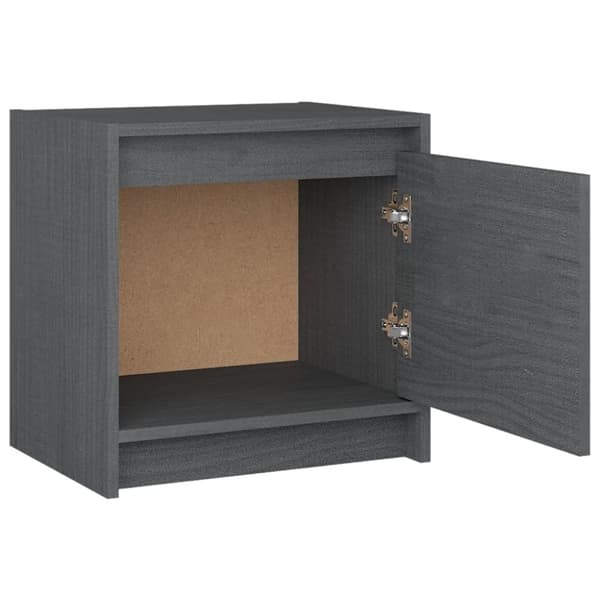 vidaXL sengeskabe 2 stk. 40x30,5x40 cm massivt fyrretræ grå