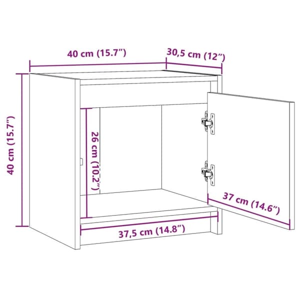 vidaXL sengeskabe 2 stk. 40x30,5x40 cm massivt fyrretræ grå