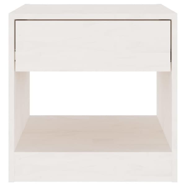 vidaXL sengebord 40x31x40 cm massivt fyrretræ hvid