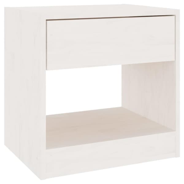 vidaXL sengebord 40x31x40 cm massivt fyrretræ hvid
