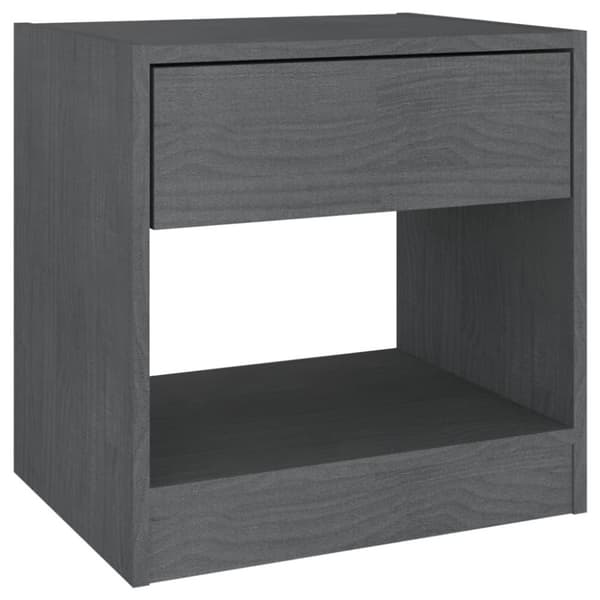 vidaXL Yöpöydät 2 kpl harmaa 40x31x40 cm täysi mänty