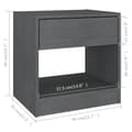 Pikkukuva 9 / 10: vidaXL Yöpöydät 2 kpl harmaa 40x31x40 cm täysi mänty