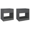 Pikkukuva 1 / 10: vidaXL Yöpöydät 2 kpl harmaa 40x31x40 cm täysi mänty