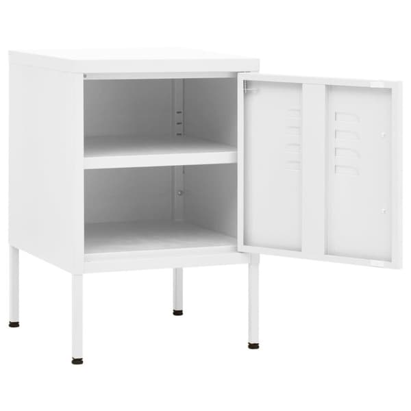 vidaXL Nattbord 2 stk hvit 35x35x51 cm stål
