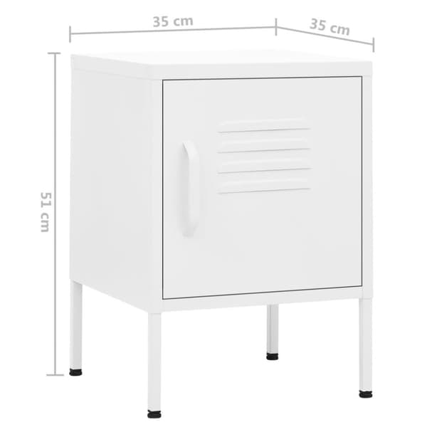 vidaXL Nattbord 2 stk hvit 35x35x51 cm stål