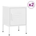 Miniatyrbilde 1 av 10: vidaXL Nattbord 2 stk hvit 35x35x51 cm stål