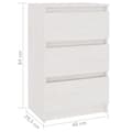 Miniatyrbilde 7 av 9: vidaXL Nattbord 2 stk 40x29,5x64 cm heltre furu hvit