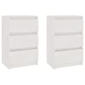 Miniatyrbilde 1 av 9: vidaXL Nattbord 2 stk 40x29,5x64 cm heltre furu hvit