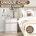 Miniatyrbilde 3 av 11: vidaXL Nattbord 2 stk hvit 40x31x50 cm heltre furu