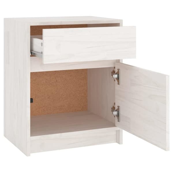 vidaXL Nattbord 2 stk hvit 40x31x50 cm heltre furu