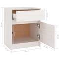 Miniatyrbilde 11 av 11: vidaXL Nattbord 2 stk hvit 40x31x50 cm heltre furu