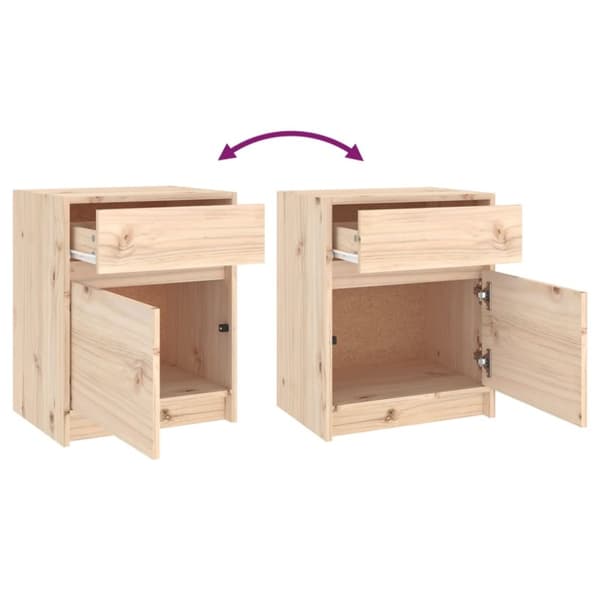vidaXL Nattbord 40x31x50 cm heltre furu
