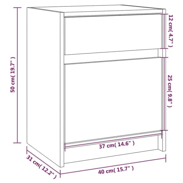 vidaXL Nattbord 40x31x50 cm heltre furu
