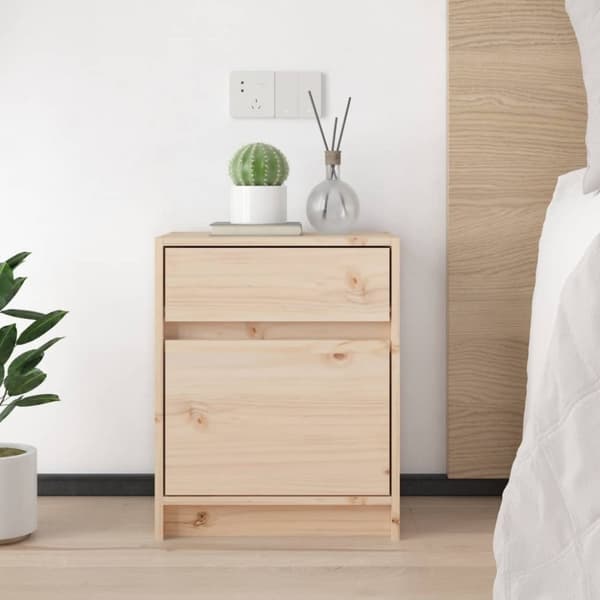 vidaXL Nattbord 40x31x50 cm heltre furu