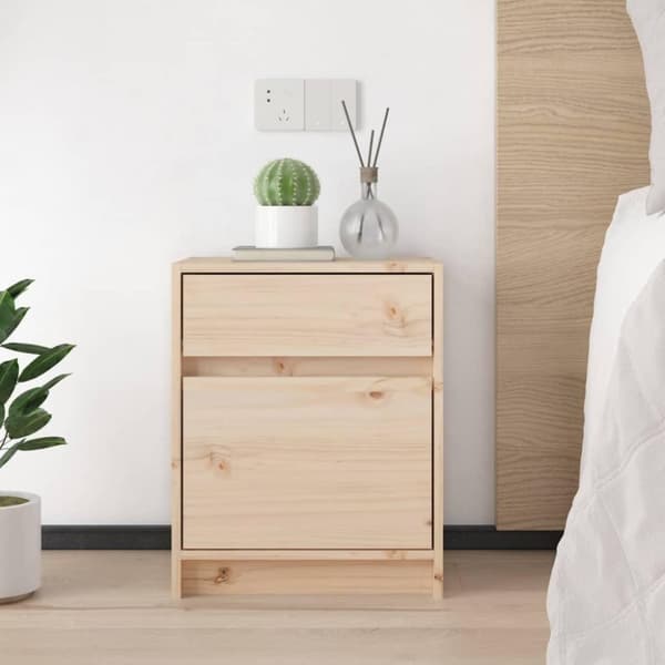 vidaXL Nattbord 2 stk 40x31x50 cm heltre furu