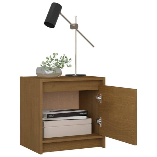 vidaXL Nattbord 2 stk honningbrun 40x30,5x40 cm heltre furu