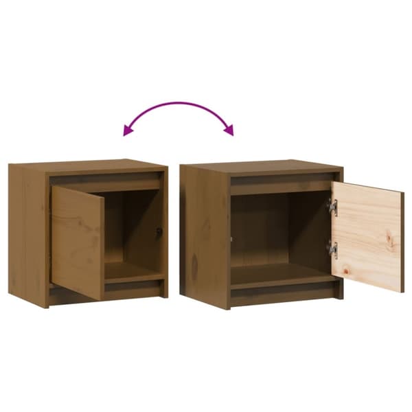 vidaXL Nattbord 2 stk honningbrun 40x30,5x40 cm heltre furu